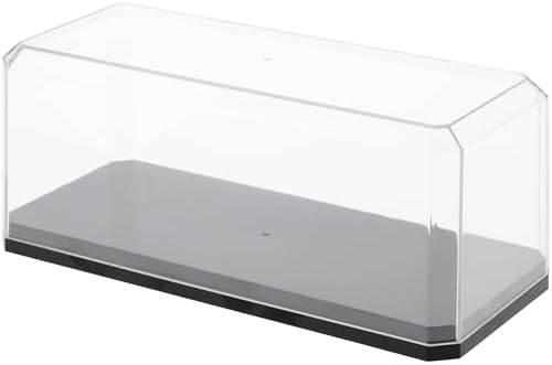Pioneer Plastics 143C-BB-UV Clear Plastic Display Case with Black Base for 1:43 Scale Cars (UV Resistant), 6.125" W x 2.625" D x 2.25" H