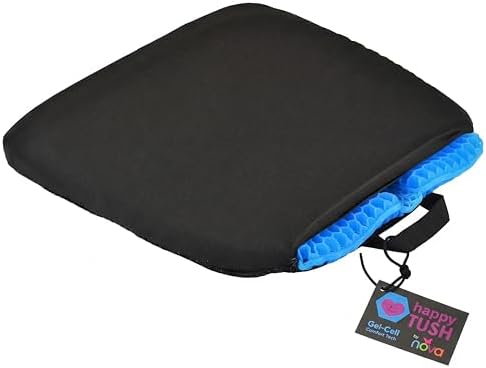 NOVA Happy Tush Extra Wide Gel Cell Seat Cushion, Double-Layer Pressure-Relief Gel, Foldable & Portable, Water-Resistant, Washable Non-Slip Cover, Home, Office & Travel