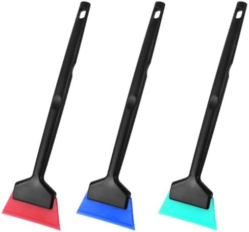 3Pcs Rubber Mini Squeegee, Window Tint Squeegee with Anti Slip Handle, All Purpose Vinyl Wrap Tool Kit for Car Corner Window Windshield Glass Mirror