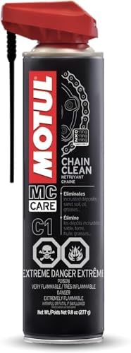 Motul C1 Chain Clean – Motorcycle Chain Cleaner for Dirt Bike, Street Bike, ATV, UTV &amp; O-Ring/X-Ring Chains, Heavy Duty Degreaser Spray, Removes Grease &amp; Grime Fast, 9.8 oz