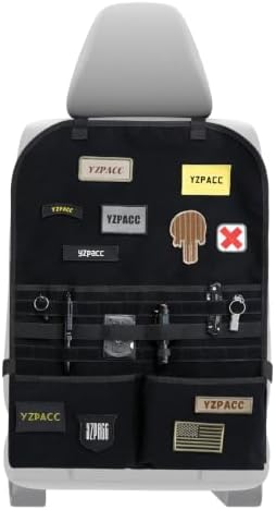 Universal Tactical Patch Display Board Hook & Loop Panel and Tactical MOLLE Seat Organizer for Trucks/SUVs
