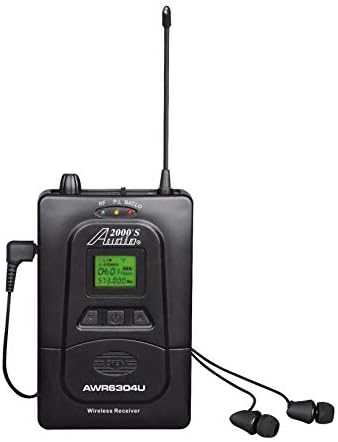 AUDIO 2000'S AWM630DU UHF 100 Selectable Frequency Wireless in-Ear Monitor System with Ten Wireless Receivers and a PVC Carrying Case