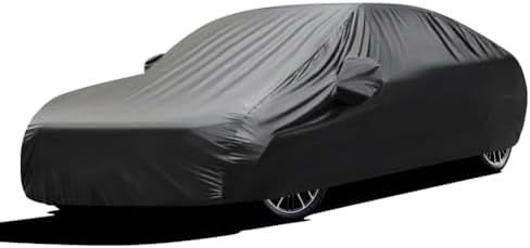 Upgraded Waterproof Stretch Car Cover - All-Weather Protection for Indoor/Outdoor Use, Soft Elastic Fabric Fits 192"-206" Vehicles, Dustproof, Garage & Car Show Ready