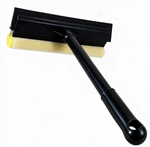 Car Squeegee 2 in 1, Sponge Scrubber & Wiper for Window & Glass