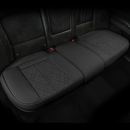 SanQing PU Leather Car Back Seat Covers - Universal Protector for Seat Bottoms - Works with 90% Vehicles (Sedan SUV Truck Mini Van) - Anti-Slip (Black Rear)