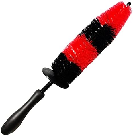 MaximalPower 18’’ Long Wheel Barrel Brush for Car Wheel Rim Detailing Brush - Car Brush Tire Detail Brush Soft Bristle Multipurpose for Exhaust Tips Motorcycles (Red Brush x1)