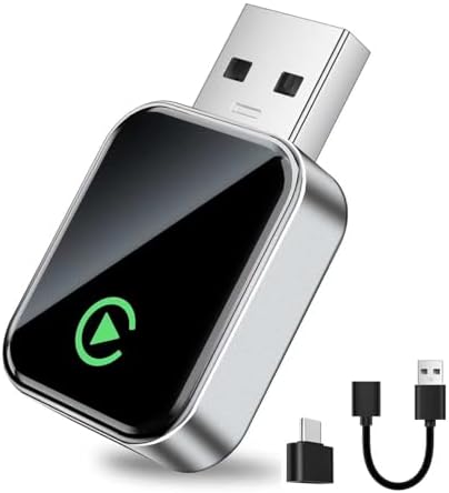 UANTIN Wireless CarPlay Adapter for Apple iPhone iOS 10+ & Cars from 2015+, Mini Edition, Converts Factory Wired to Wireless CarPlay Dongle Plug & Play, USB A/C