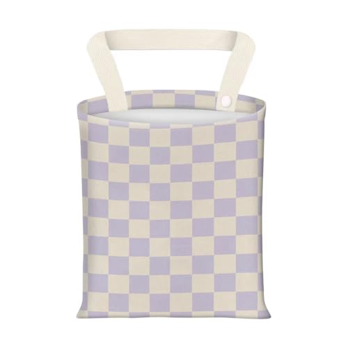 Hanging Car Garbage Bag, Cute Car Trash Can Bag, Automotive Accessories for Women Men Cute Purple Checkerboard