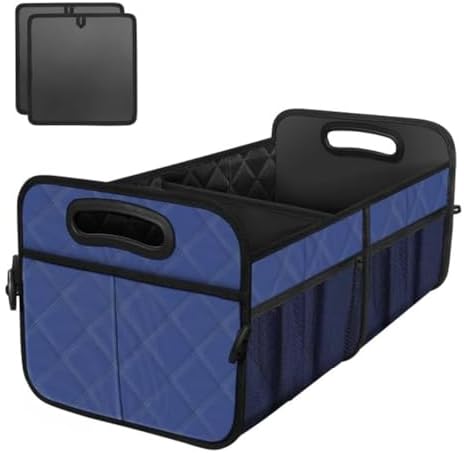 Deosk Collapsible Car Organizer with 6 Pockets, 50L Multi-Compartment Trunk Organizer, Accessories for Women/Men - Blue