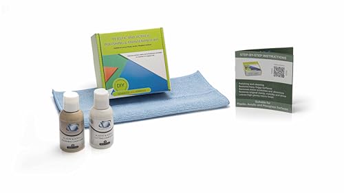 Glass Polish Plastic &amp; Acrylic Polishing Kit by Hand, Restores High Gloss, Repairs Hazy, Fogy &amp; Discolored Plastics - GP31001