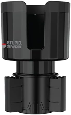 Stupid Technologies - XSpander – Universal Cup Holder Expander for Yeti, Hydro Flask & Big Bottles – Adjustable, Durable, Car Compatible – Black