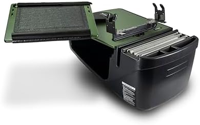 AutoExec Reach Car Desk for Your Vehicle Workstation and Mobile Office, Front Seat Army Green with Printer Stand