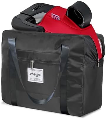 Backless Booster Seat Travel Bag for Airplane, Black | Durable Car Seat Cover & Carrier, Easy Airplane Travel