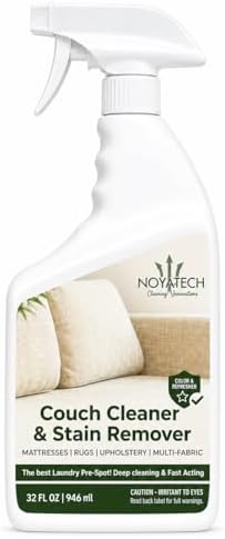 NOYATECH Couch Cleaner and Stain Remover Spray - Professional Strength Non-Toxic Multi-Surface Fabric and Upholstery Cleaner for Couches, Sofas, Sectionals, Microfiber & Car Interiors, 32 oz