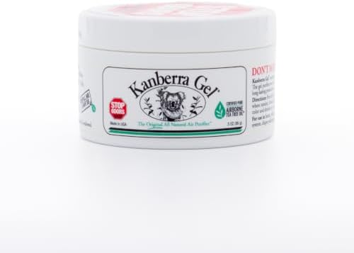 Kanberra Gel 3oz - All-Natural Odor Eliminator & Air Freshener for Home, Car, RV, Boat, Gym Bag | Eco-Friendly, Long-Lasting Tea Tree Oil Formula, Safe for Pets and Family.