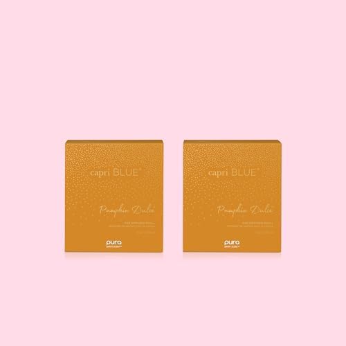 Capri Blue Pura Car Diffuser Refills - Includes 2 Car Air Freshener Diffuser Refills Only - Long Lasting Luxury Scented Fresheners - 2 Pack (Pumpkin Dulce)