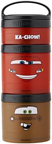 Whiskware Disney Pixar Cars and Nemo Stackable Snack Containers, Set of 3 with 1/3 Cup, 1 Cup, and 1 Cup Jars