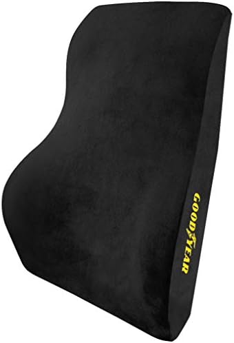 Goodyear GY1015 - Full Size Back Support Pillow for Office Chair or Car / SUV - Helps Relieve Pain - 100% Pure Memory Foam - Improves Posture - Fits Most Seats - Premium Soft Plush
