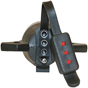 Buyers Products TC2074T 7-Way Flat to 4-Flat Trailer Connector Adapter with LED Tester, Durable Weather-Resistant Plastic Plug, Fixes Truck to Trailer Wiring Mismatch for Utility & Light‑Duty Trailers