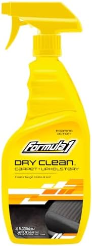 Formula 1 Dry Clean Carpet & Upholstery Cleaner - Stain Remover Spray for Car Seats & Floor Mats, Odor Eliminator for Interior Detailing, 23 oz.