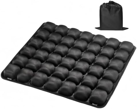 Inflatable Seat Cushion with Press-to-Inflate Design, Airplane Seat Cushion for Long Flights, Travel Cushion for Sciatica Pain Relief, Portable Cushion for Car, Office &amp; Airplane