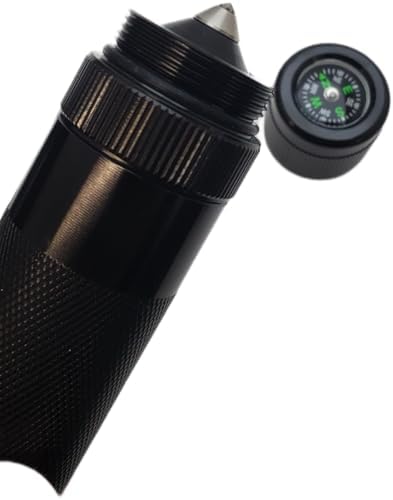 Lumencraft Glass Breaker 2 in 1 Tail Cap with Compass, Compatible/Replacement for Maglite Flashlights, Concealed Tungsten Carbide Tip, Emergency Rescue Tool (C Cell Incandescent)