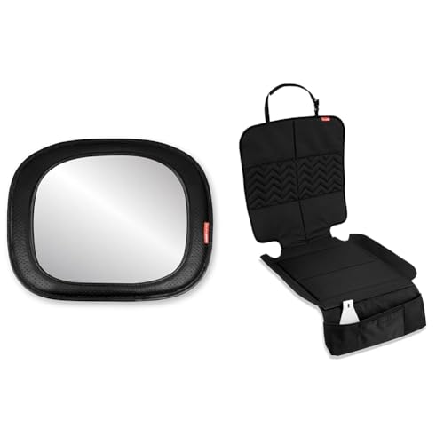 Skip Hop Baby Car Mirror, Style Driven, Black & Clean Child Car Seat Protector, Universal Baby Carseat Cover with Clean Sweep Crumb Catcher