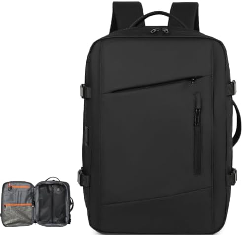 Vacuum Backpack Travel with Pump 60L Expandable Travel Backpack with Seal Compression System Women Men Carry On luggage Backpack Waterproof for Business Trips Weekend Getaways Daily Travel