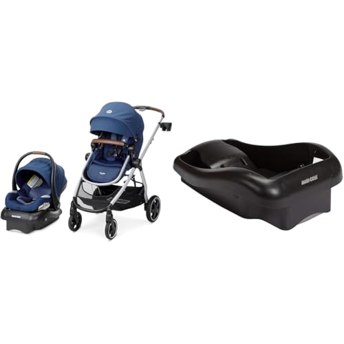 Maxi-Cosi Zelia² Luxe 5-in-1 Modular Travel System, Choose Between 5 Modes of use & Mico 30 Stand-Alone Additional Infant Car Seat Base, Black, One Size