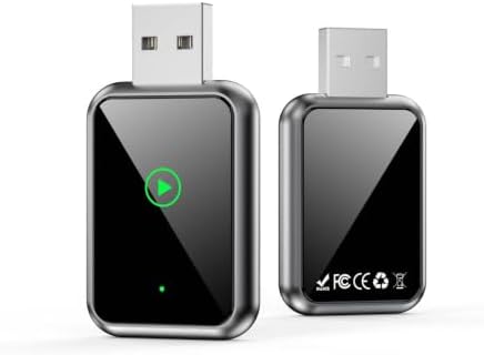 Wireless CarPlay Adapter for Apple iPhone, Plug & Play USB-A/Type-C Port