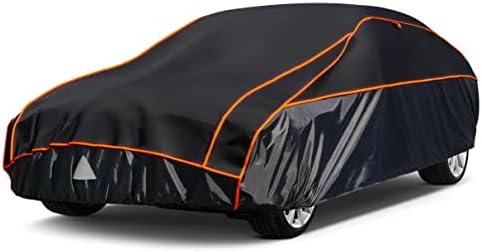 Kayme Hail Protector Car Cover，Anti Hail Thickened Multi-Layered EVA Car Cover Waterproof All Weather with Wind Straps, Outdoor Hail Protection Cover, Fits Sedan/Coupe 186-193 Inch Vehicles