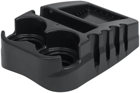 Universal Car Floor Center Console with Dual Cup Holders, Portable Center Console Storage Organizer, Vehicle Organizer for SUV, Truck, Van, Car, Recycled Plastic, Made in USA (Black)