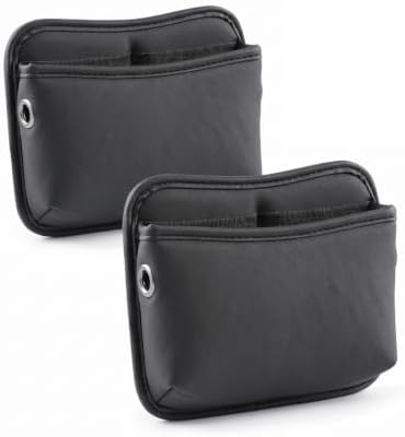 2 PCS Car Seat Side Pocket Organizers, Multifunctional Leather Pouch Bag, Console Side Organizer Bag, Universal Storage Bag for Most Auto (Black)