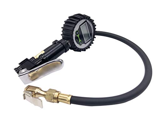 Alla Lighting High Performance Digital Tire Pressure Gauge - 200 PSI, Large Dial 2" Easy Read Air Chuck Tire Pressure Gauge for Cars, Trucks, SUVs, Bikes, Motorcycles