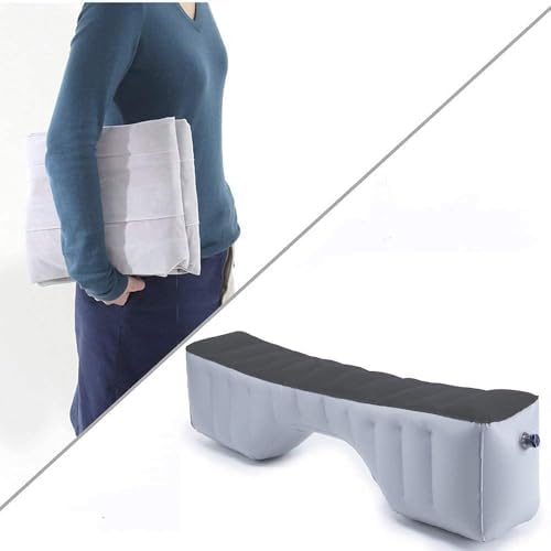 Auto Inflatable Car Travel Mattress Back Seat Gap Pad Air Bed Cushion Camping Air Couch (Light Grey)