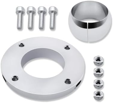 Universal Swivel Floor Mount & Universal 4.5" Steering Column Drop for 2" Columns Chrome Aluminum