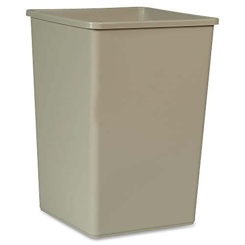 Rubbermaid Commercial Products Untouchable 35 Gal Square Container Gray for Offices/Mailrooms/Classrooms/Areas of High Waste Generation
