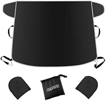 Windshield Snow Cover for Cars, Trucks, Vans - Waterproof, Windproof Winter Frost and Ice Removal Sunshade With Side Mirror Covers