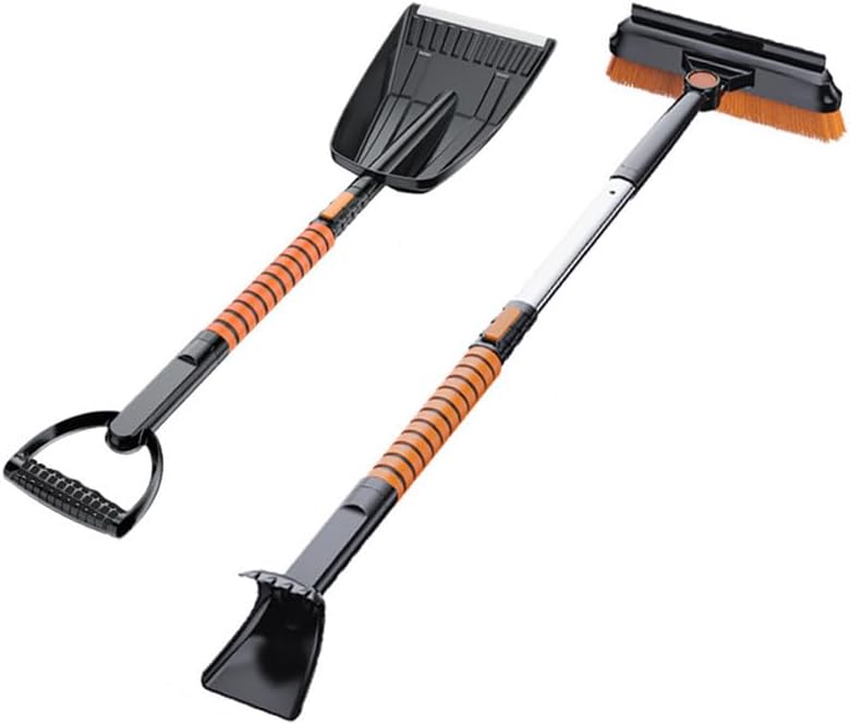 REVXON Snow Brush and Ice Scraper for Audi Q7 2017 2018 2019 2020, 2-in-1 Car Tool with 180° Rotating Brush, Comfortable Foam Grip, Detachable & Extendable for Windshield