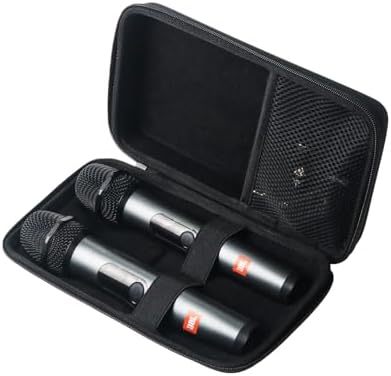 Hard Carrying Case Compatible with JBL Wireless Two Microphone System,Storage JBL Mic, Receiver, Adapter, AA Batteries-Black (Box Only)