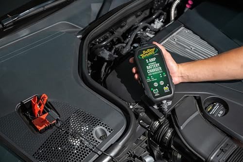 Battery Tender 5 AMP 12V Battery Charger and Maintainer - Automotive Smart Automatic Battery Charger for Cars SUVs and Trucks -Lead Acid, AGM, Gel, & Lithium - 022-0186G-DL-WH