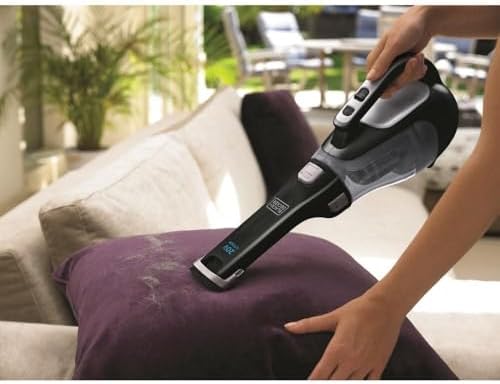 BLACK+DECKER dustbuster 20V Hand Vacuum Cordless Rechargeable, Car Vacuum Portable, Powerful Suction AdvancedClean Hand Vac with Extendible Crevice Tool, Flip-Up Brush and Charging Base (BDH2000L)