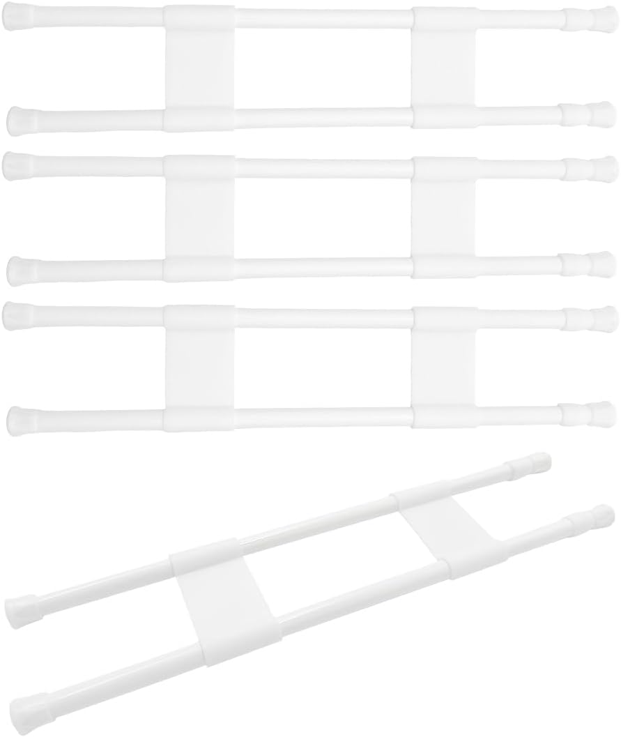Yourkar 4 PCS Double RV Refrigerator Bar, 15.8-27.6 Inches Metal Non-Slip Adjustable RV Fridge Tension Rods, RV Fridge Bars for Holding Food Drinks in Place, Car Accessories