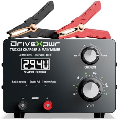 Adjustable Battery Charger 6V 8V 12V 24V,15A Automatic Battery Maintainer,Battery Desulfator Maintainer for Lead-Acid LiFePO4 Lithium,Great Automotive Golf Cart Truck Motorcycle Lawn Mower(X15)
