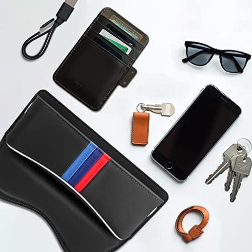 Car Seat Gap Filler Organizer, Black, 2 Pack | Leather, Adjustable, For Front Seats, Storage Box for Phones, Keys, Coins