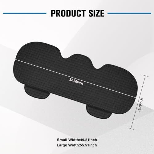 Car Back Seat Cover, Linen Breathable Vehicle Rear Bottom Bench Seat Protector with Storage Pocket, Anti-Slip Comfortable Long Automotive Rear Chair Cover, Universal for Vehicles (Black)