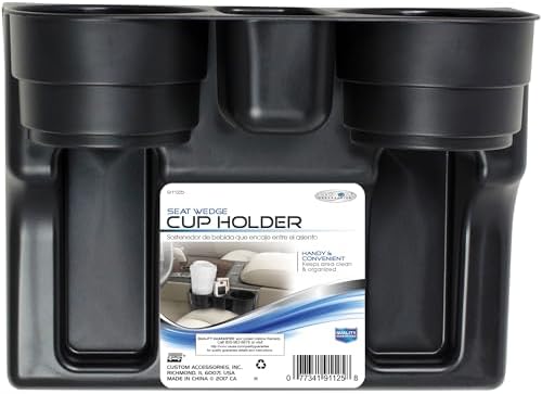Custom Accessories Seat Wedge Cup Holder, Center Storage for Smartphones