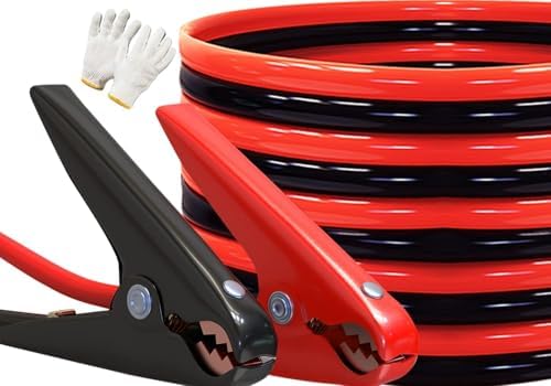 Heavy Duty Jumper Cables, Booster Cables 1 Gauge 25Feet 900AMP Automotive Jumper Cables Kit for Car, SUV, and Trucks with Professional Clamps and Carrying Bag