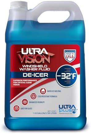 ULTRA 1PLUS De-Icer Windshield Washer Fluid - Advanced Formula for Winter Driving - Clear Vision in Weather Conditions -32F - 1 DeIcer Gallon