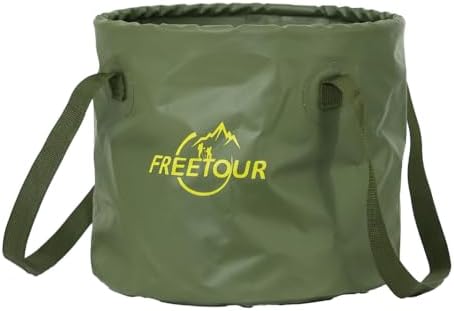 Baiao Collapsible Bucket 5 Gallon, Portable Collapsible Bucket with Handle, Folding Water Container for Fishing Camping Beach Hiking Home Travel Car Washing(Green 20L)